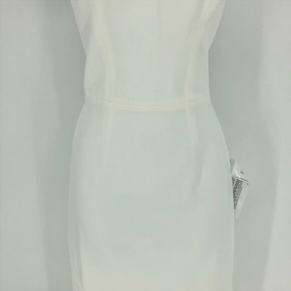 DRESS THE POPULATION Rory Midi Sheath Dress XS Off White Fringe Hem NWT - Picture 7 of 15